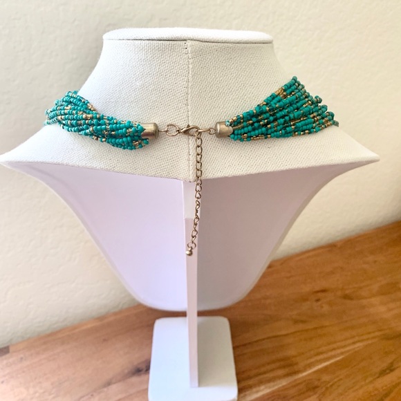 Turquoise multiple row statement necklace - Picture 5 of 5